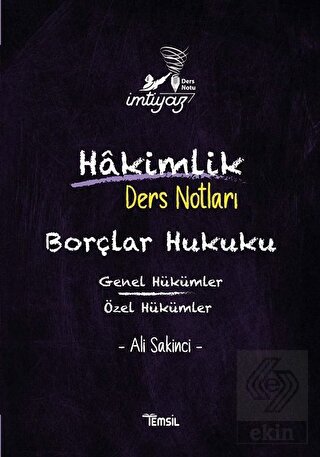 İmtiyaz Borçlar Hukuku Genel Hükümler Hakimlik Ders Notları