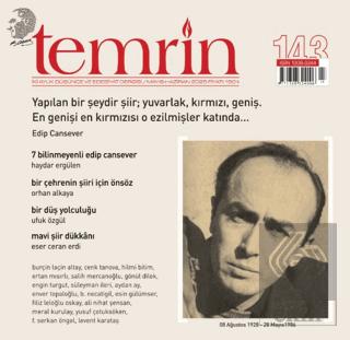 Temrin Düşünce ve Edebiyat Dergisi Sayı 143 Mayıs Haziran 2025