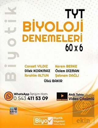 Biyotik Yayınları TYT Biyoloji Konu Anlatım Föyleri