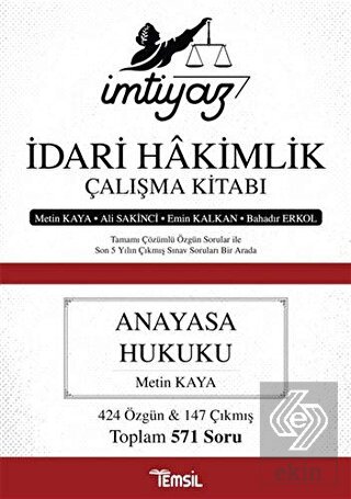 İmtiyaz İdari Hakimlik Çalışma Kitabı Anayasa Hu