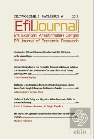 Efil Ekonomi Araştırmaları Dergisi Cilt 2 Sayı 6