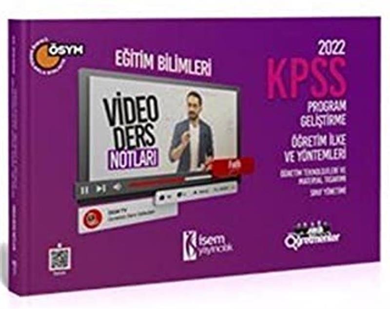 2022 KPSS Eğitim Bilimleri Program Geliştirme Öğretim İlke ve Yöntemleri Video Ders Notu