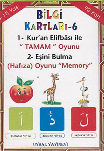 Bilgi Kartları 6 1 Kur an Elifbası ile Tamam Oyunu 2 Eşini Bulma Hafıza Oyunu Memory