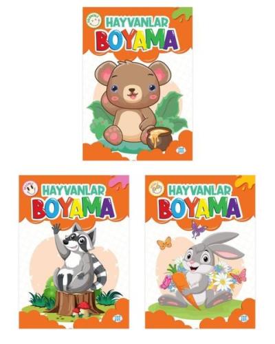 Hayvanlar Boyama Kitabı 3 Kitap