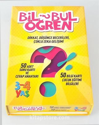 Bil Bul Öğren 3 4 Yaş Mavi Panda Yayınları