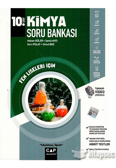 10 Sınıf Fen Lisesi Kimya Soru Bankası Çap Yayınları