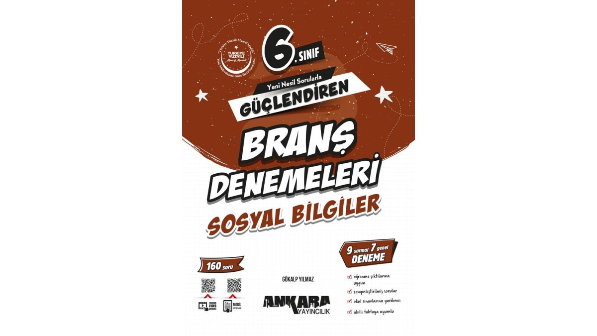 Ankara Yayıncılık 6 Sınıf Sosyal Bilgiler Güçlendiren Branş Denemeleri