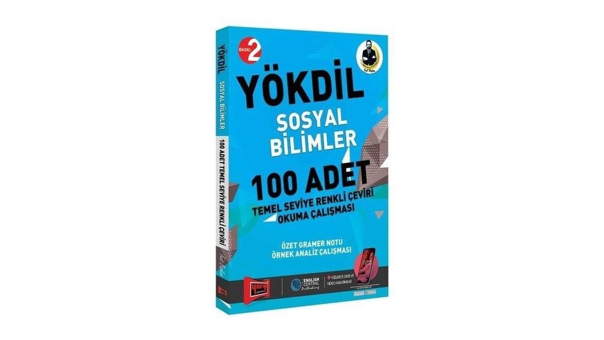 YÖKDİL Sosyal Bilimler 100 Adet Temel Seviye Renkli Çeviri Okuma Çalışması