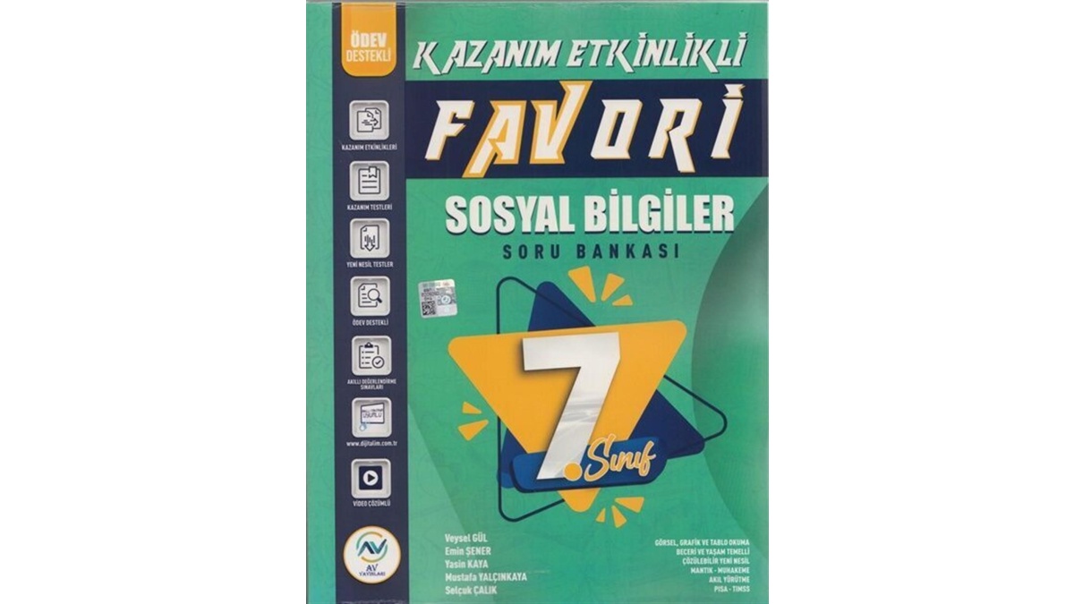 Av Yayınları 7 Sınıf Sosyal Bilgiler Kazanım Etkinlikli Soru Bankası