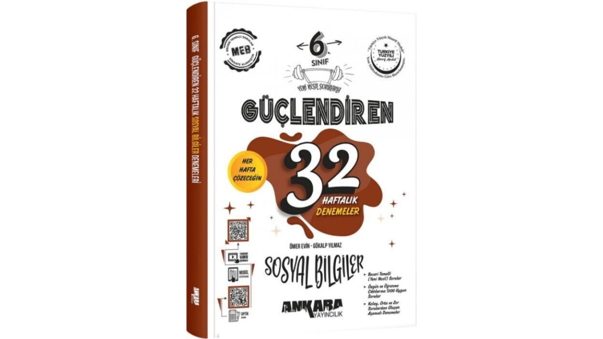 Ankara Yayıncılık 6 Sınıf Güçlendiren 32 Haftalık Sosyal Bilgiler Kazanım Denemeleri