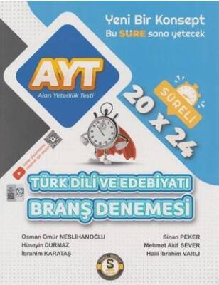 Süre Yayınları AYT Türk Dili ve Edebiyatı 20 x 24 Süreli Branş Denemesi