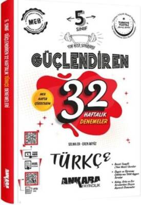 Ankara Yayıncılık 5 Sınıf Güçlendiren 32 Haftalık Türkçe Kazanım Denemeleri