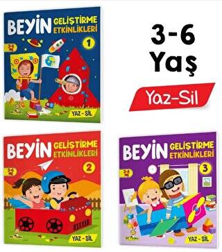 3 6 Yaş Beyin Geliştirme Etkinlikleri YAZ SİL Kitaplar Zeka Testleri Dikkat Geliştirme Kalem Tutma Becerisi Mantıksal Düşünme Bilişsel Beceriler