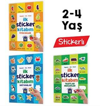 İlk Sticker Kitabım 2 4 Yaş Yapıştır Çiz Boya Taşıtlar Hayvanlar Yiyecekler