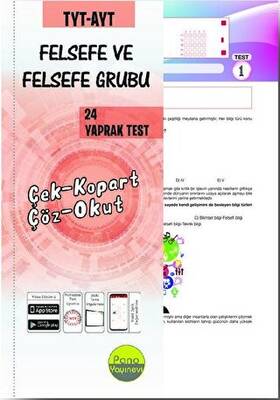 Pano Yayınevi TYT AYT Felsefe ve Felsefe Grubu Yaprak Testleri Çek Kopart