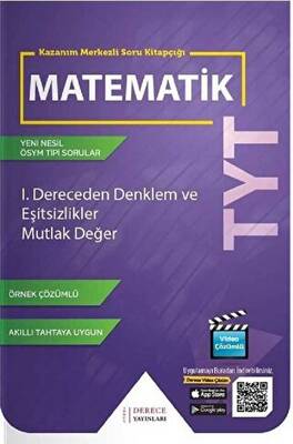 Derece Yayınları TYT I Dereceden Denklem ve Eşitsizlikler Mutlak Değer
