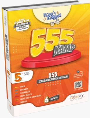 5 SINIF İLK DÖNEM KAMP KİTABI 555 SORU GÜNCEL BASKI GÜNAY