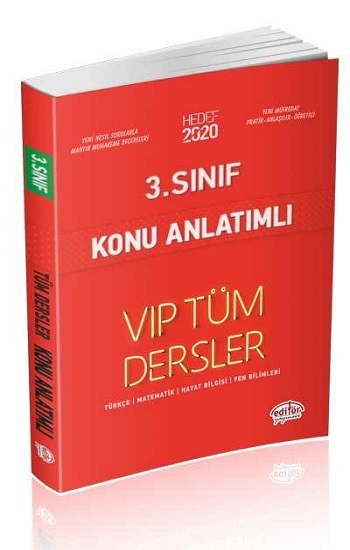 Editör 3 Sınıf Vip Tüm Dersler Konu Anlatımlı Hedef 2020 Komisyon 25 İndirim