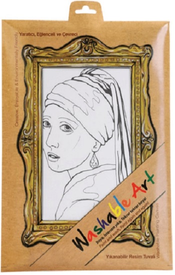 Akademi Çocuk Funny Mat Washable Art Johannes Vermeer Girl with A Pearl Earring