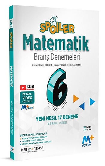 Martı 6 Sınıf Matematik Spoiler Branş Denemeleri Komisyon 25 İndirim