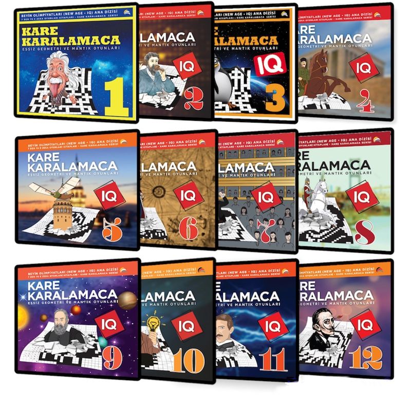 Dünya Beyin Olimpiyatları Kare Karalamaca Serisi 12 Kitap Takım