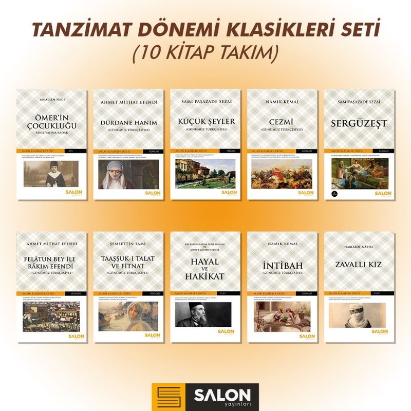 Tanzimat Dönemi Klasikleri Seti 10 Kitap Takım