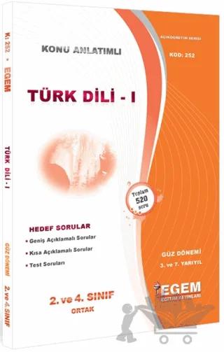 2 ve 4 Sınıf Ortak 3 ve 7 Yarıyıl Türk Dili 1 Konu Anlatımlı Soru Bankası