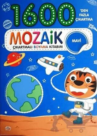 Mozaik Çıkartmalı Boyama Kitabı Mavi 1600 den Fazla Çıkartma