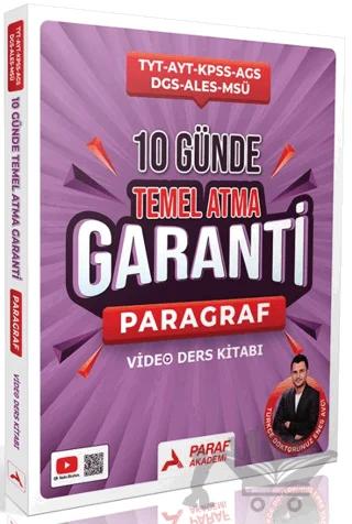 TYT AYT KPSS AGS DGS ALES MSÜ 10 Günde Temel Atma Garanti Paragraf Video Ders Kitabı