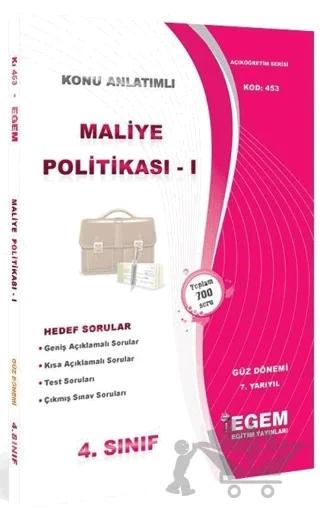 4 Sınıf 7 Yarıyıl Maliye Politikası 1 Konu Anlatımlı Soru Bankası Kod 453