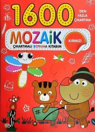 Mozaik Çıkartmalı Boyama Kitabı Kırmızı 1600 den Fazla Çıkartma