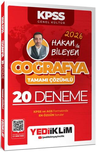 Yediiklim Yayınları MEB AGS Hakan Bileyen ile Türkiye Coğrafyası Tamamı Çözümlü 40 Deneme Sınavı