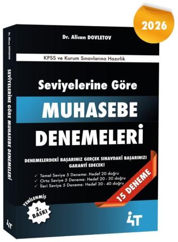 4T Yayınları KPSS A Grubu Muhasebe Seviyelerine Göre 15 Deneme Çözümlü Alican Dovletov 4T Yayınları