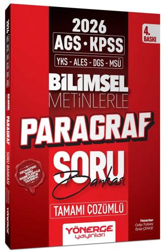 KPSS TYT ALES DGS MSÜ Bilimsel Metinlerle Paragraf Soru Bankası