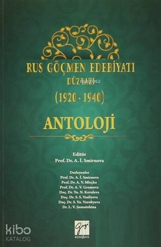Rus Göçmen Edebiyatı Düzyazı 1920 1940 Antoloji