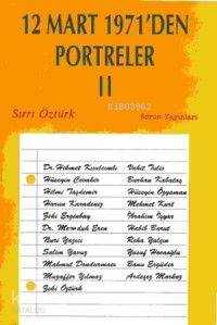 12 Mart 1971 den Portreler Cilt 3