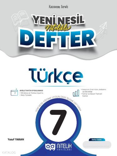 7 Sınıf Türkçe Yeni Nesil Nitelikli Defter