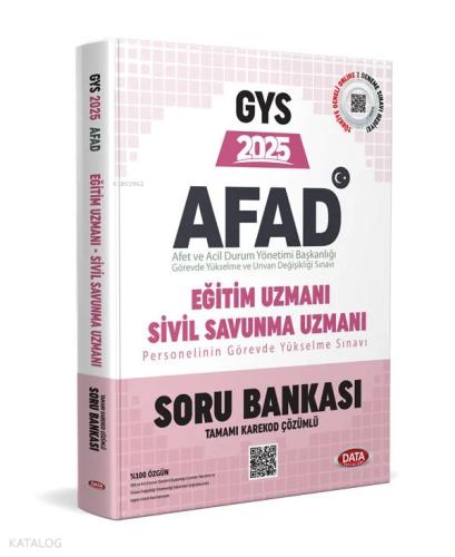 Data Yayınları 2025 AFAD Eğitim Uzmanı ile Sivil Savunma Uzmanı GYS Soru Bankası Karekod Çözümlü