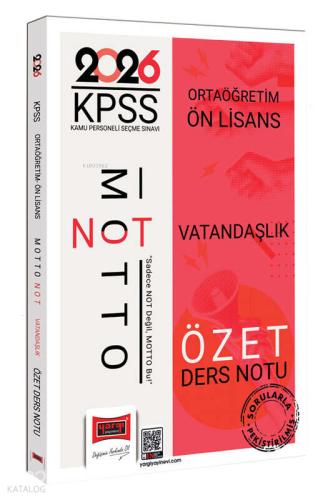 2026 KPSS Ortaöğretim Ön Lisans Motto Serisi Vatandaşlık Özet Ders Notu