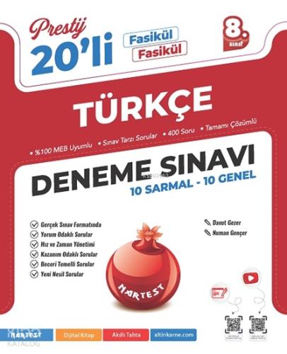 Nartest 8 Sınıf Prestij Türkçe 20 Deneme Sınavı