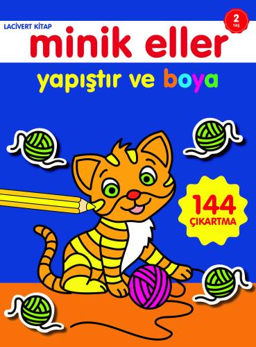 Minik Eller Yapıştır Ve Boya Lacivert Kitap