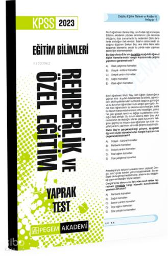 2023 KPSS Eğitim Bilimleri Rehberlik ve Özel Eğitim Yaprak Test Kolektif