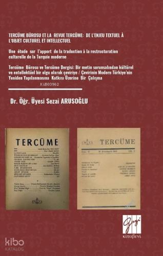 Tercüme Bürosu Et La Revue Tercüme De Lenjeu Textuel A Lobjet Culturel Et Intellectuel