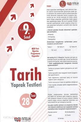 Nitelik 10 Sınıf Tarih Yaprak Testleri