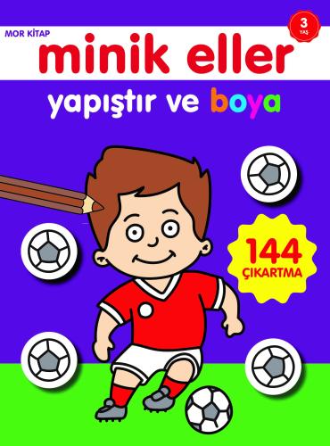 Minik Eller Yapıştır Ve Boya Mor Kitap