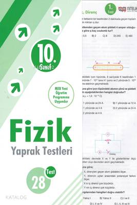 Nitelik 10 Sınıf Fizik Yaprak Testleri