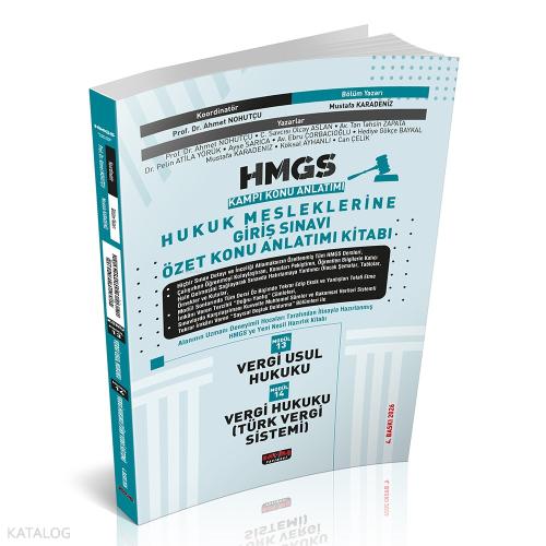 2026 HMGS Vergi Usul Hukuku Vergi Hukuku TVS Özet Konu Anlatımı