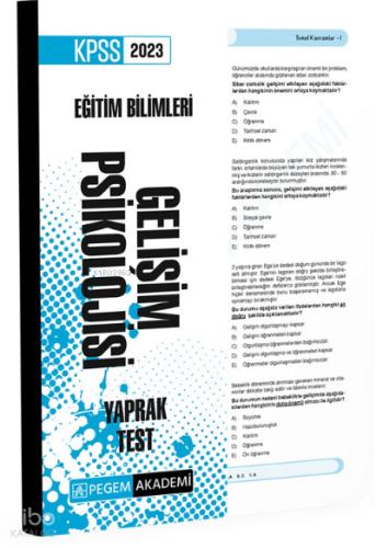 2023 KPSS Eğitim Bilimleri Öğretim İlke ve Yöntemleri Yaprak Test Kolektif