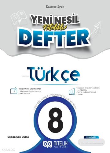 8 Sınıf Türkçe Yeni Nesil Nitelikli Defter