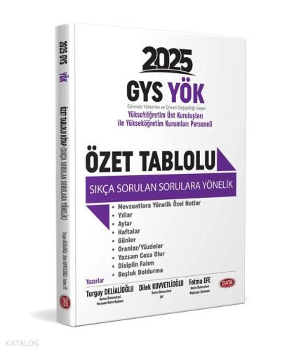Data Yayınları 2024 YÖK Üst Kuruluşları İle YÖK Personeli GYS Örnek Sorularla Tablolu Mevzuat Kitabı ve 3 Deneme Sınavı